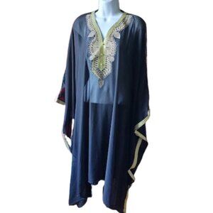 Black Caftan Style Blouse Fits 1X NEW NWOT